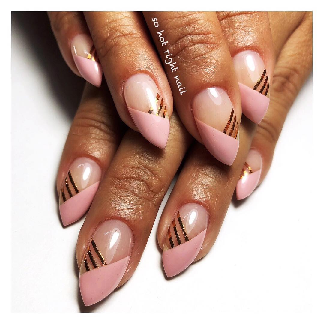 Pink Rose Gold Ombre Nails