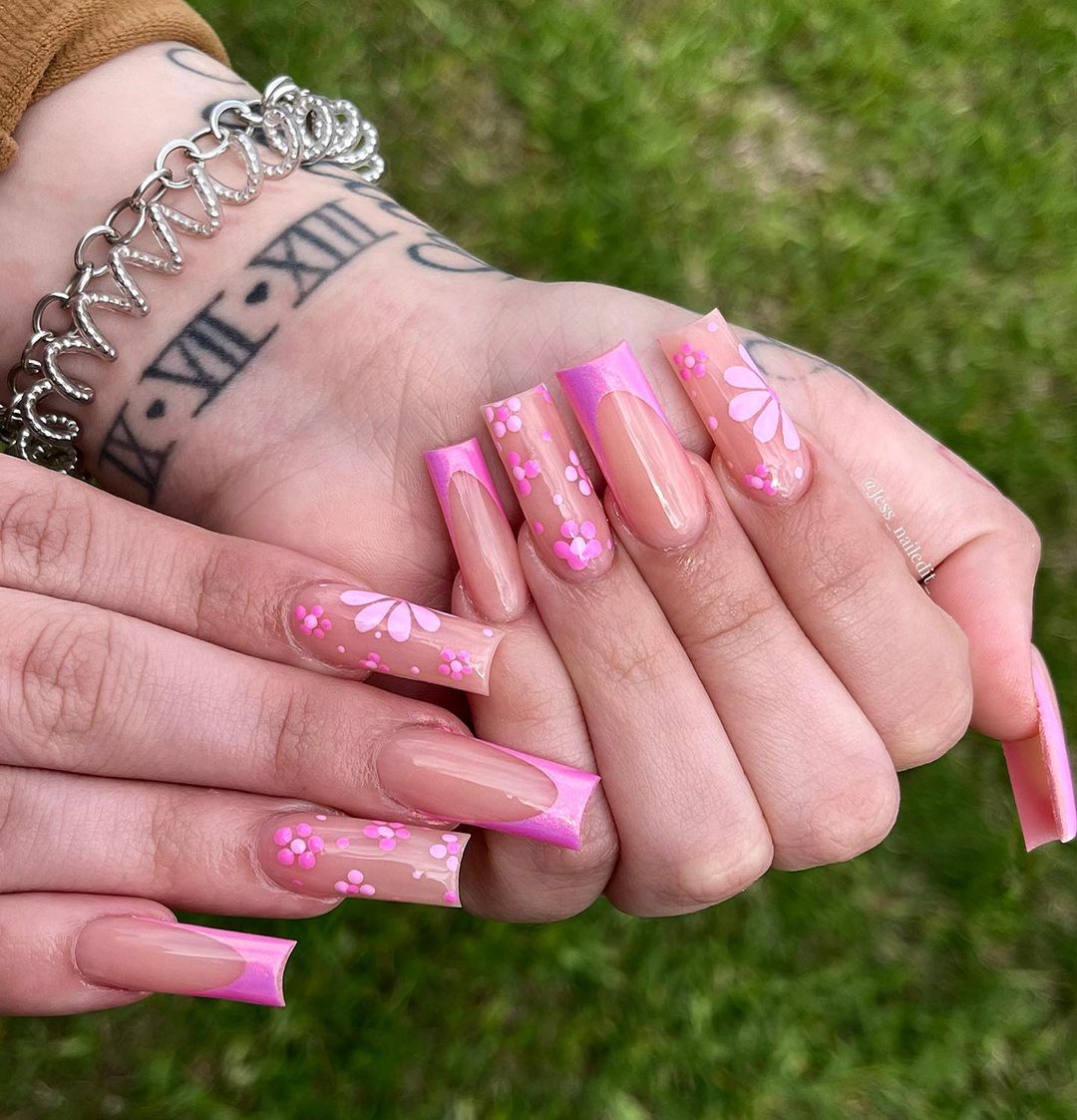 Pink Spring Nails