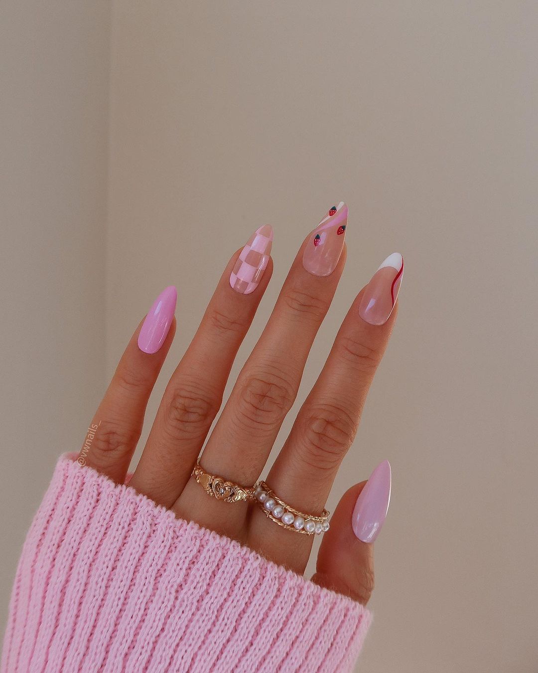 Pink Spring Nails