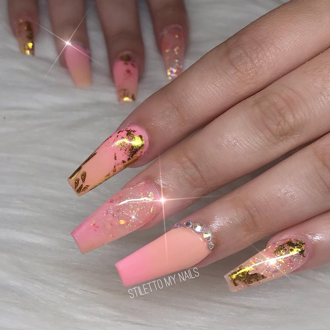 Pink and Gold Nail Designs