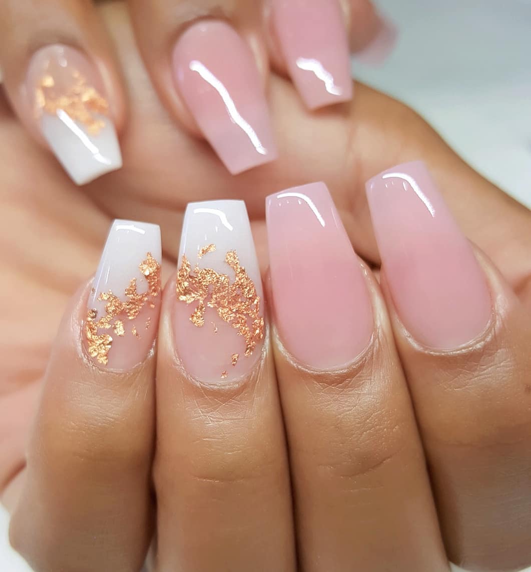 Pink and Gold Nail Designs