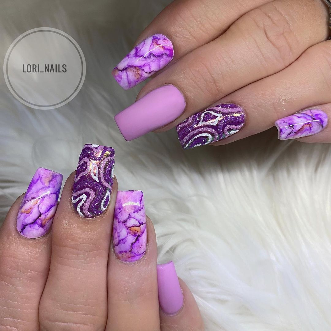 Purple Valentine's Day Nails
