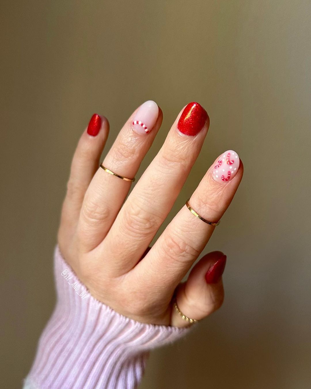 Red Simple Christmas Nails