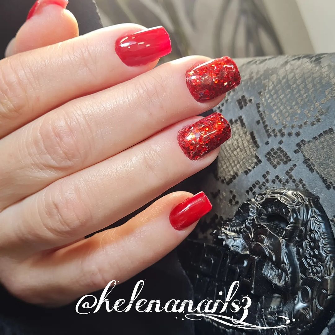 Red Sparkly Nails