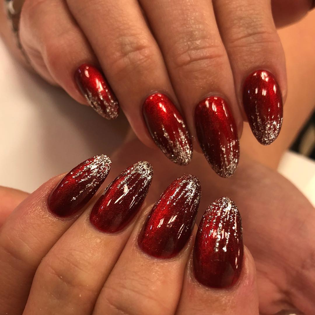 Red Sparkly Nails