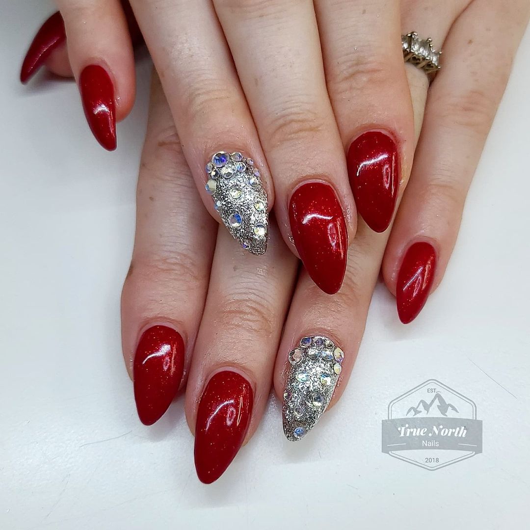 Red Sparkly Nails