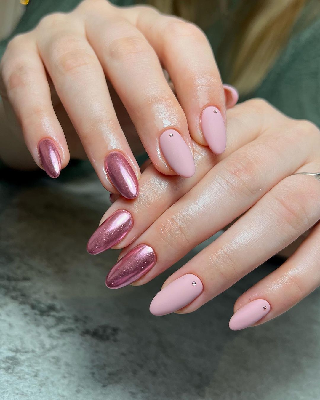 Rose Gold and Nude Nails