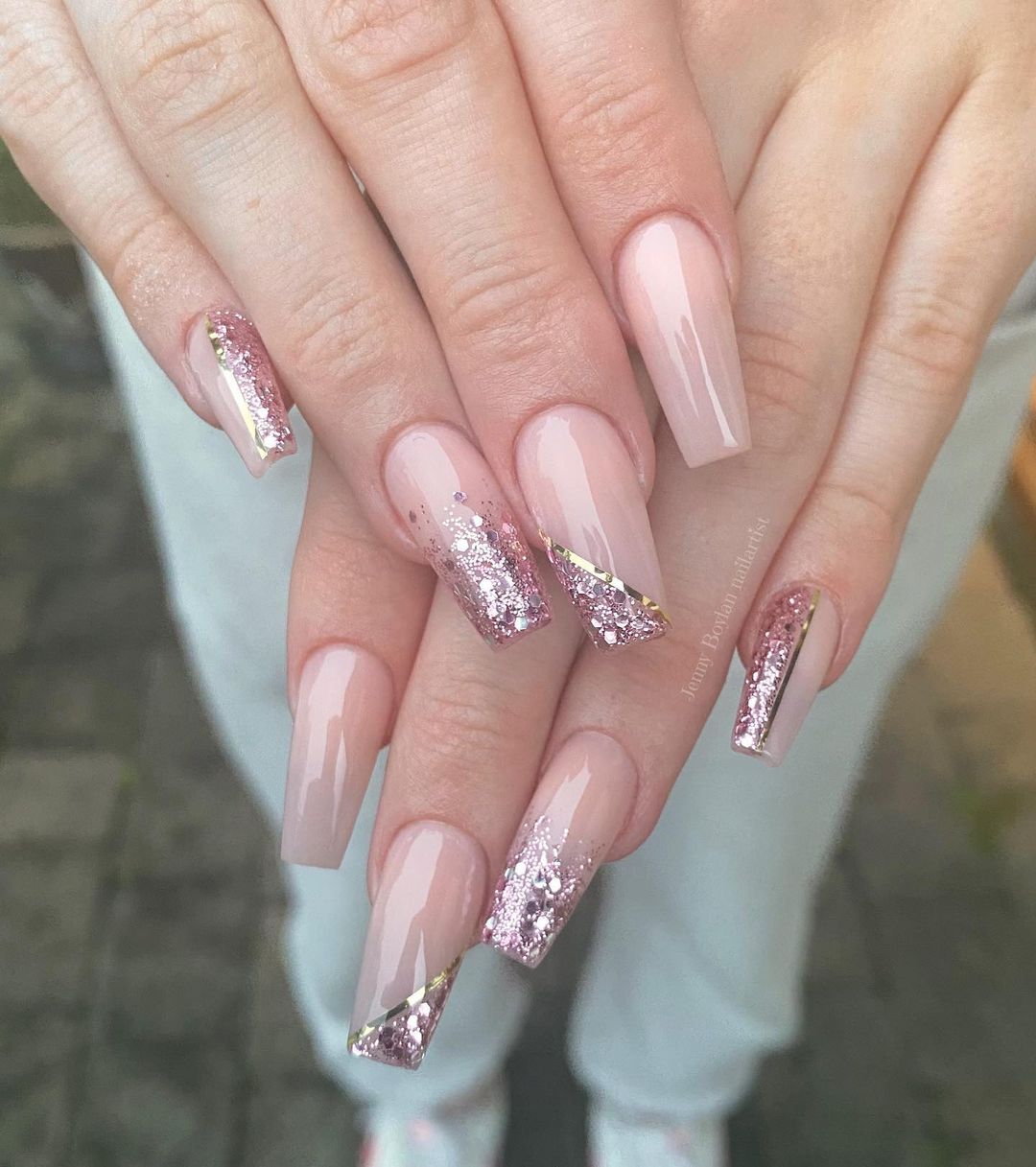 Rose Gold and Nude Nails