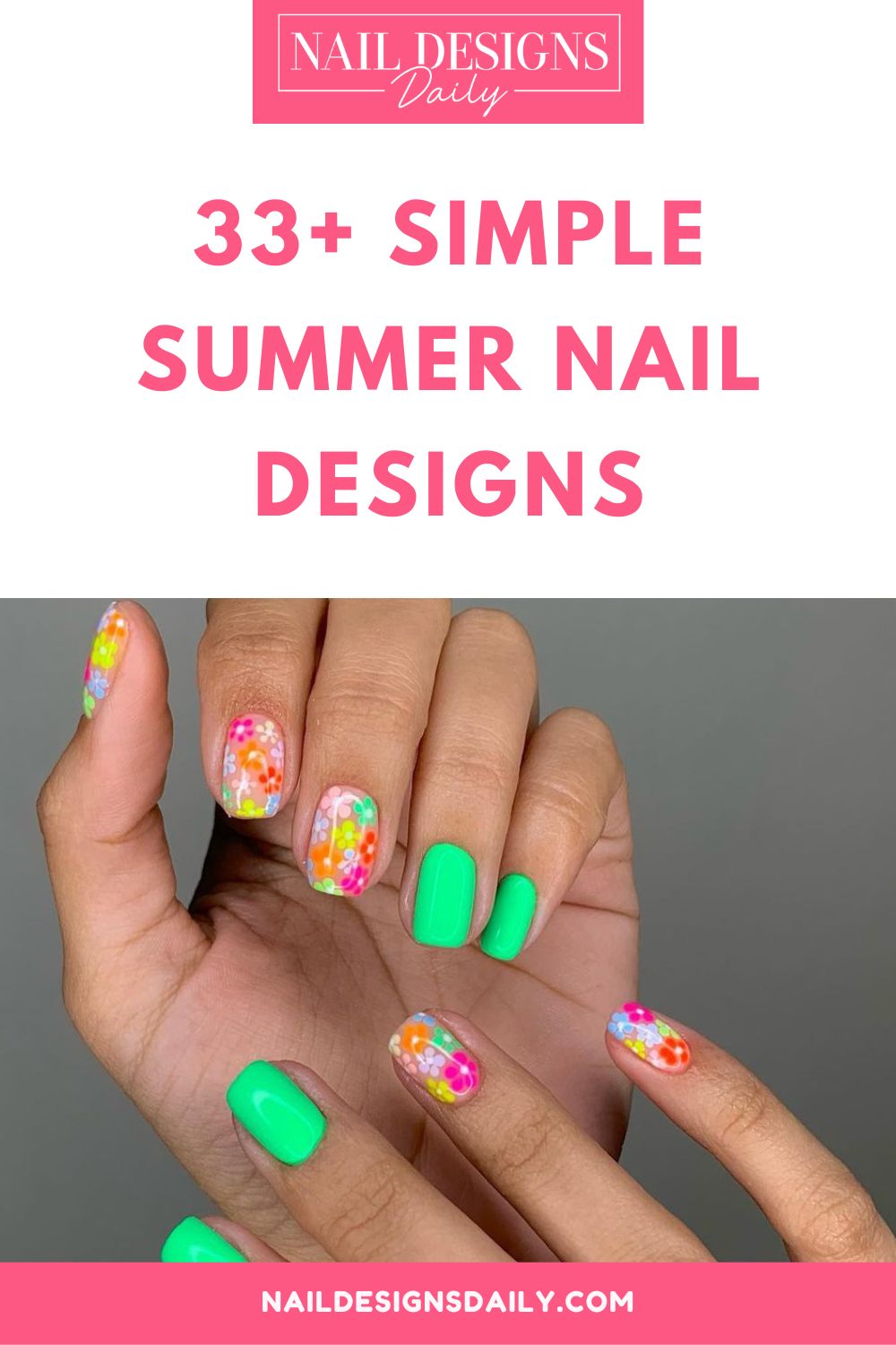 pinterest image for an article about Simple Summer Nail Designs
