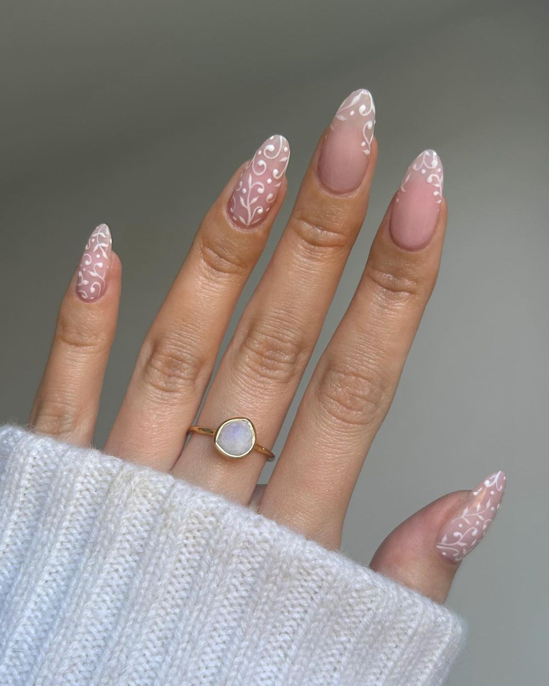 Simple Wedding Nails for Bride