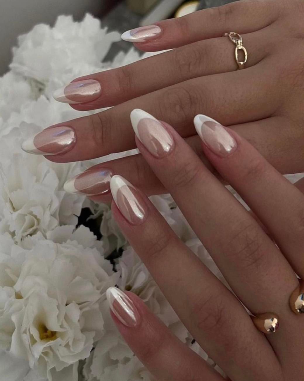 Simple Wedding Nails for Bride