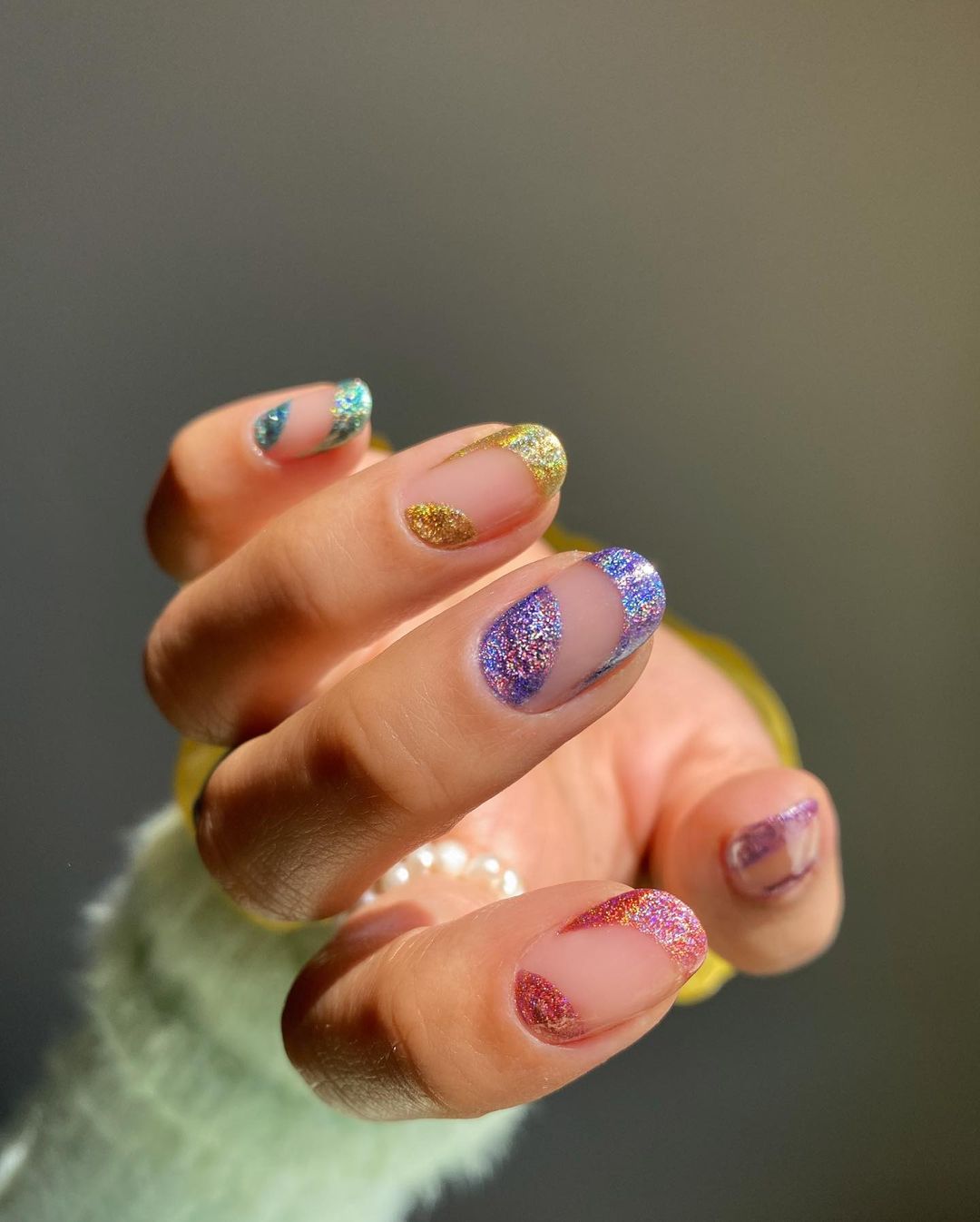 Spring Glitter Nails