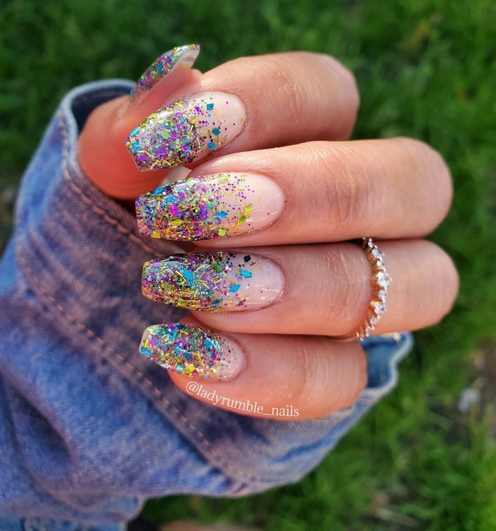 Spring Glitter Nails
