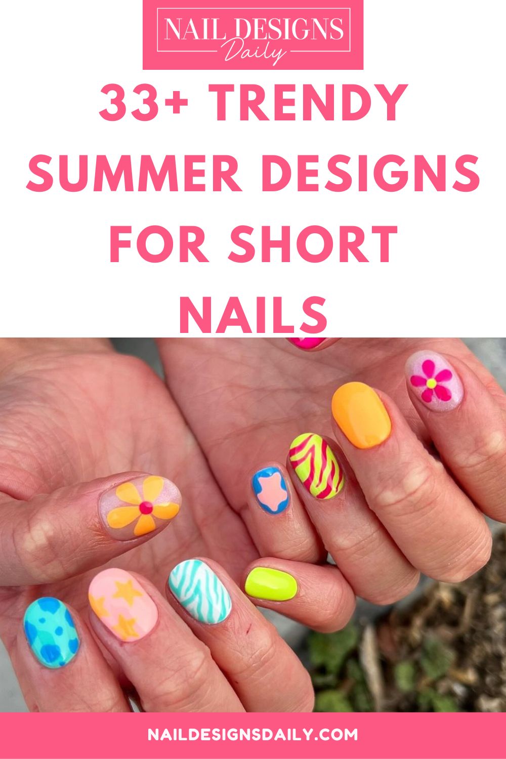 pinterest image for an article about Summer Nail Designs For Short Nails