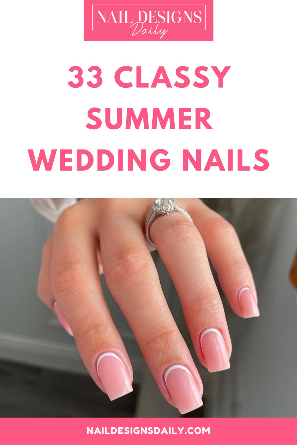 pinterest image for an article about Summer Wedding Nails 