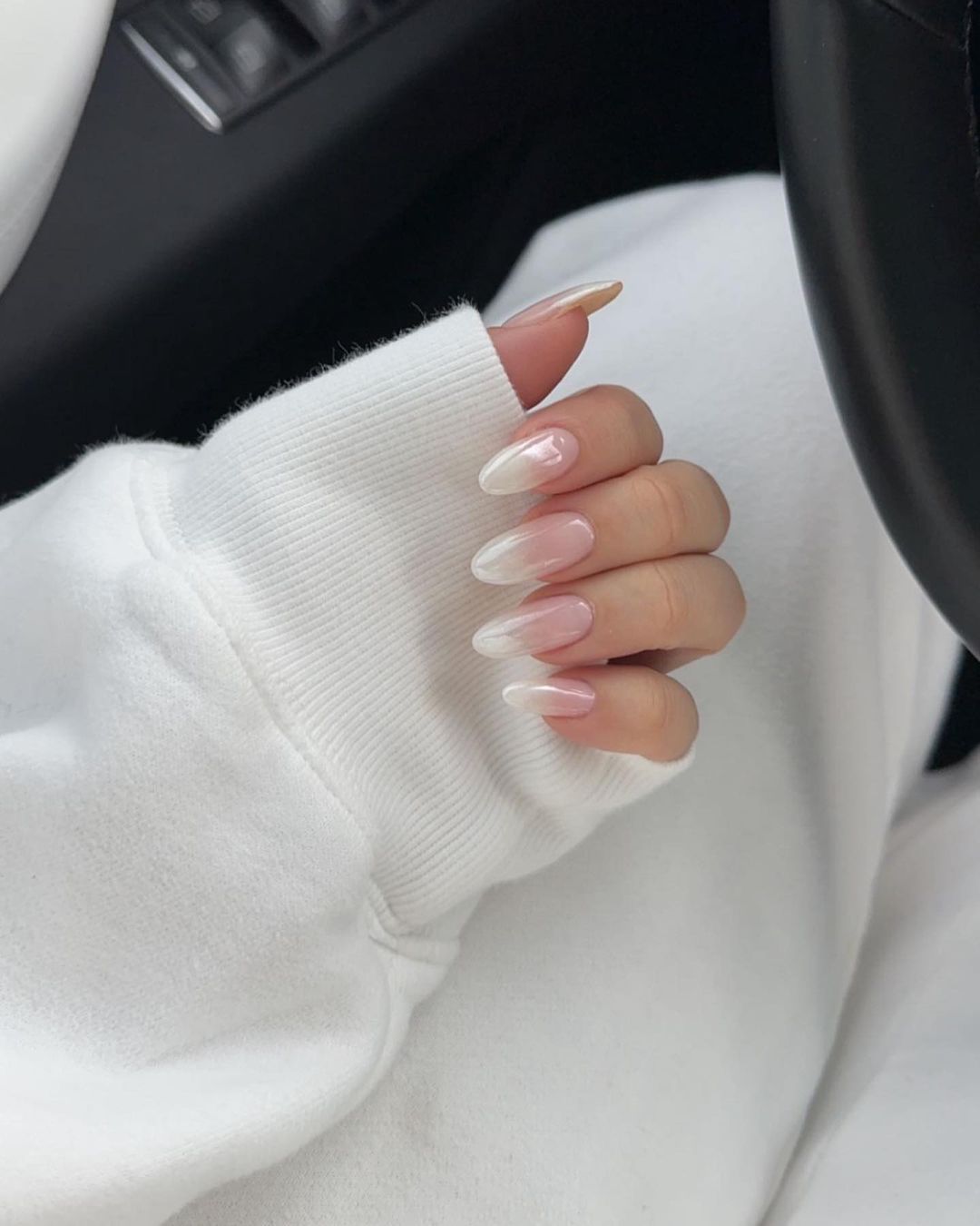 Tan and White Nails