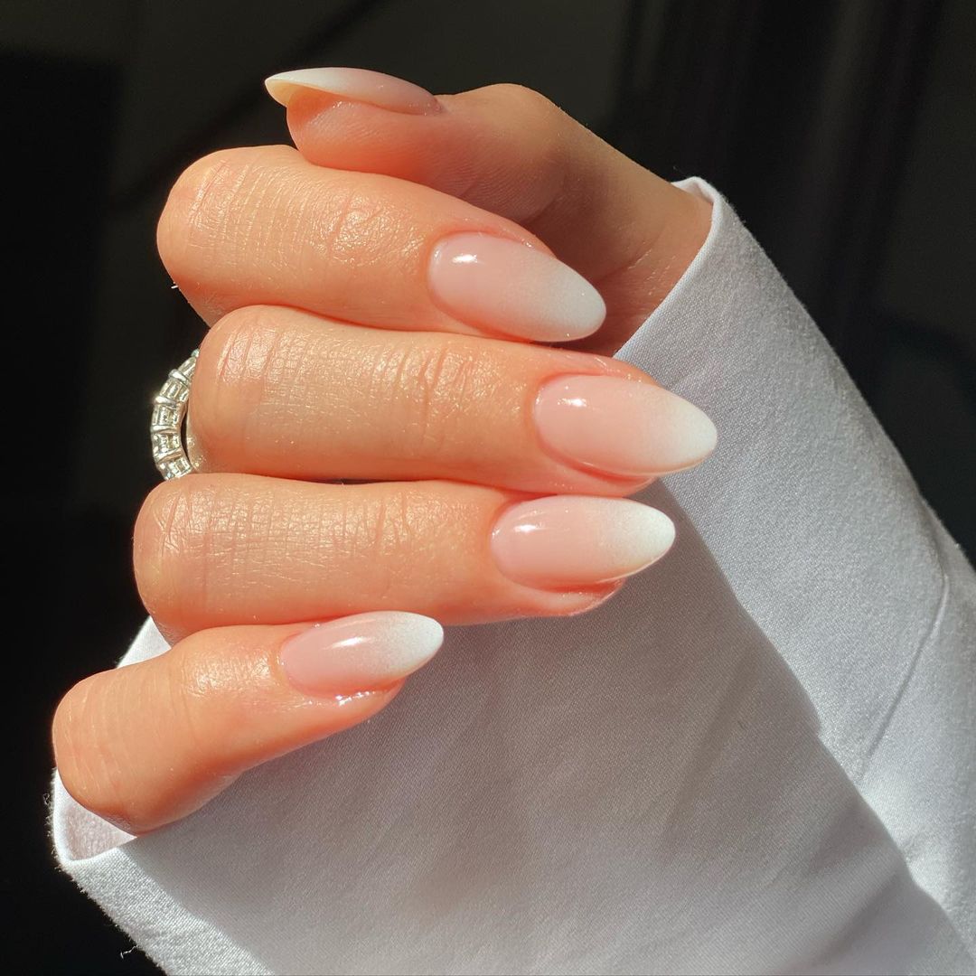Tan and White Nails
