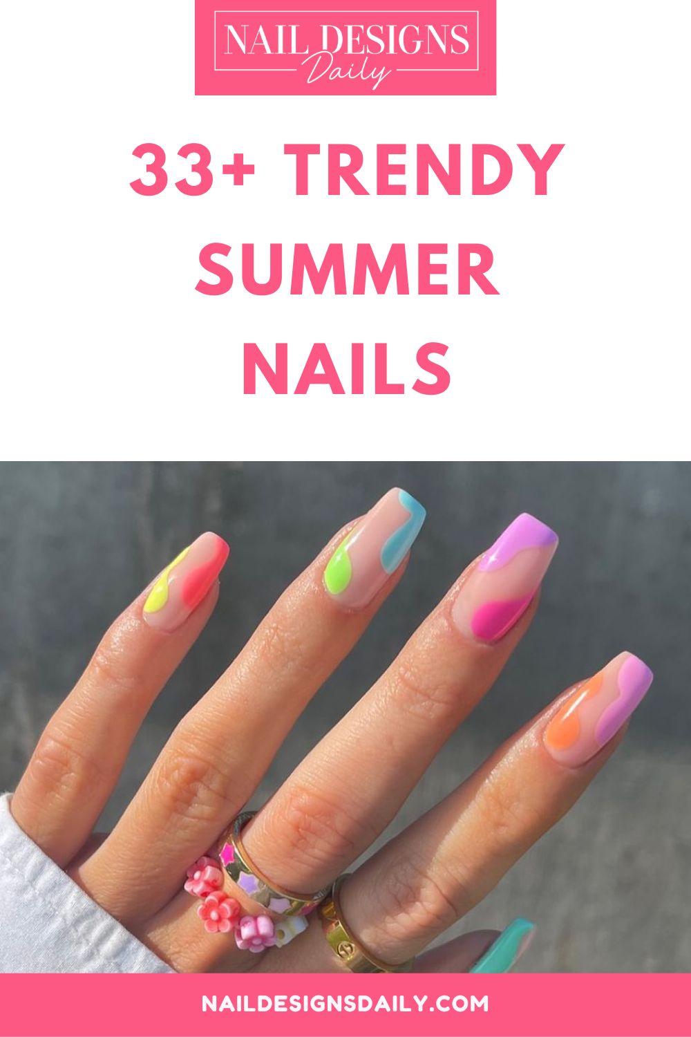 pinterest image for an article about Trendy Summer Nails
