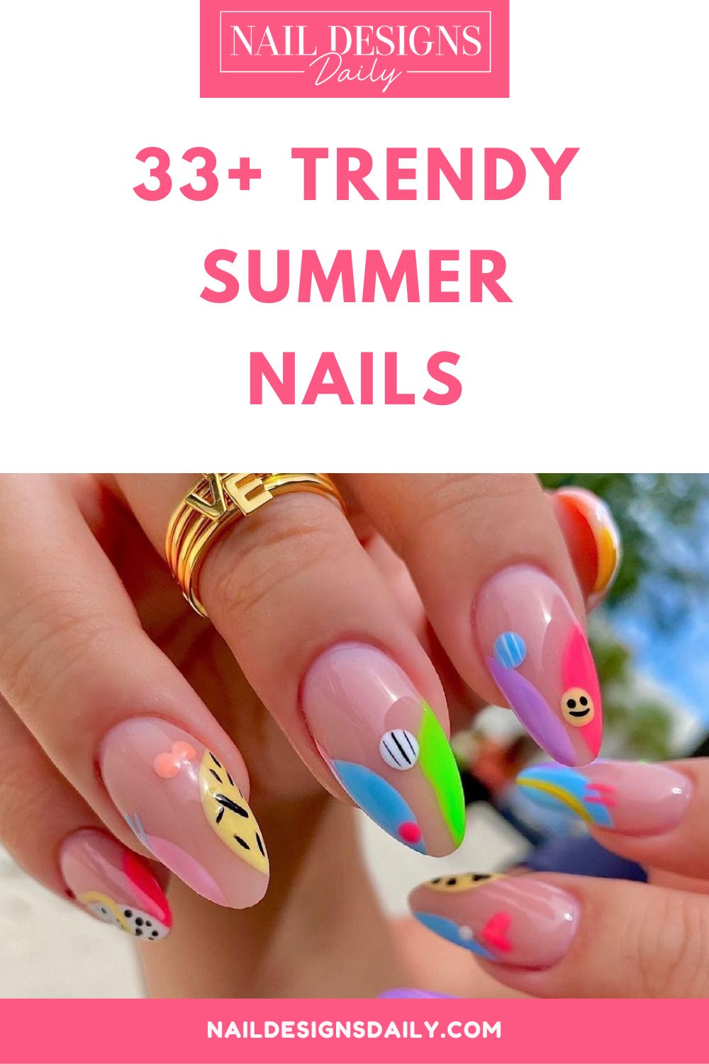 pinterest image for an article about Trendy Summer Nails