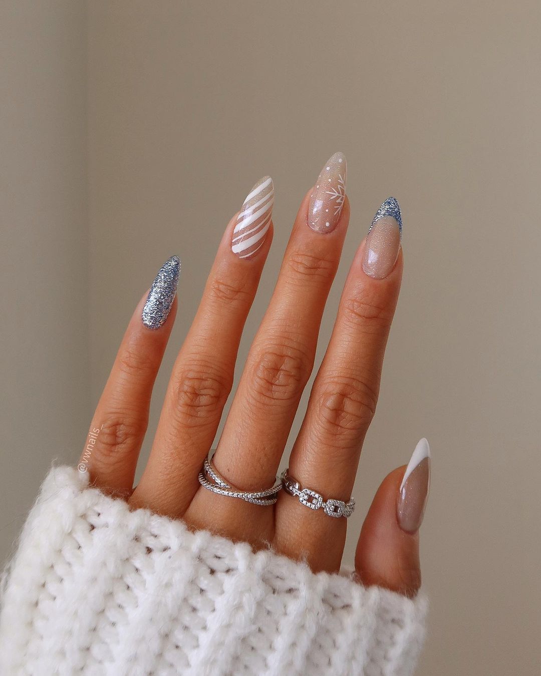 White French Tip Christmas Nails