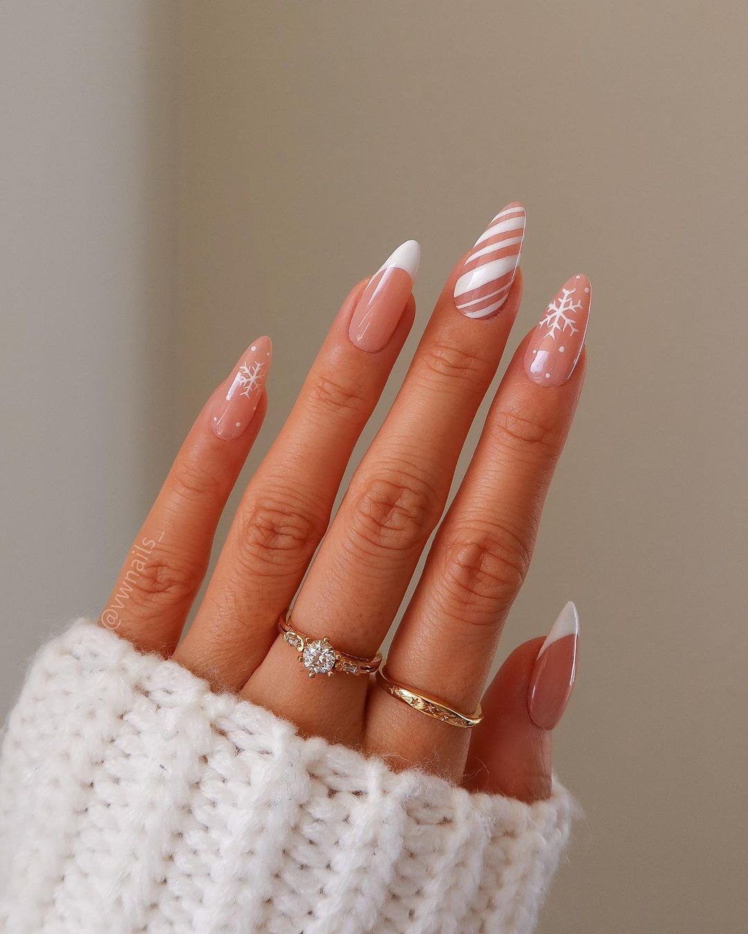 White French Tip Christmas Nails