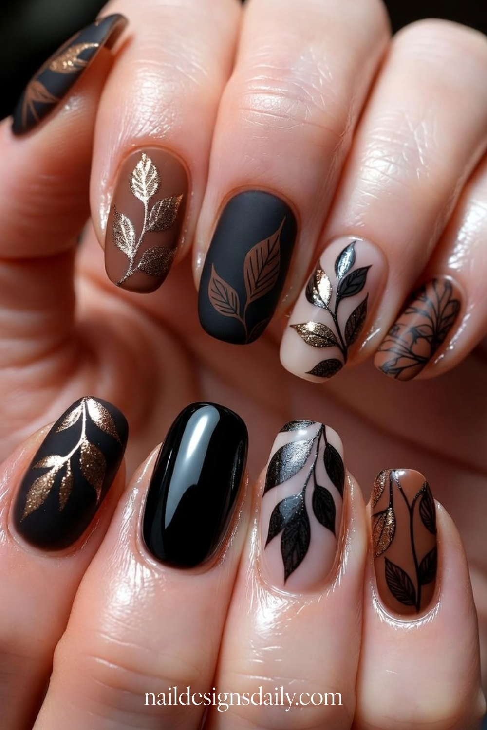 dark fall nails
