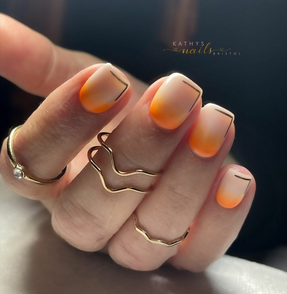orange ombre nails