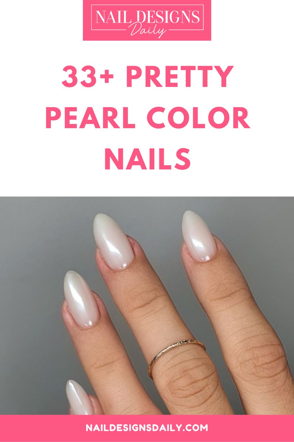 pinterest image for an article about Pearl Color Nails