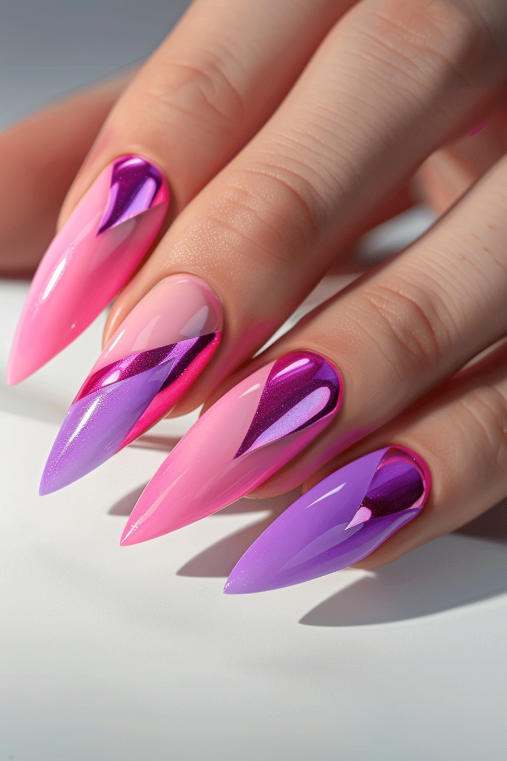 pink and purple nails