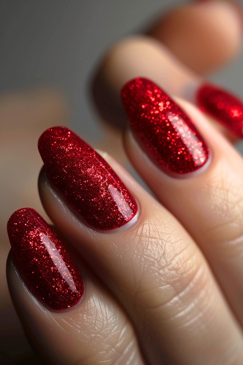 red sparkly nails