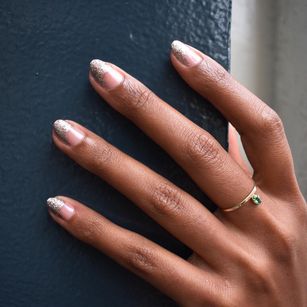 Rose Gold French Tip Nails