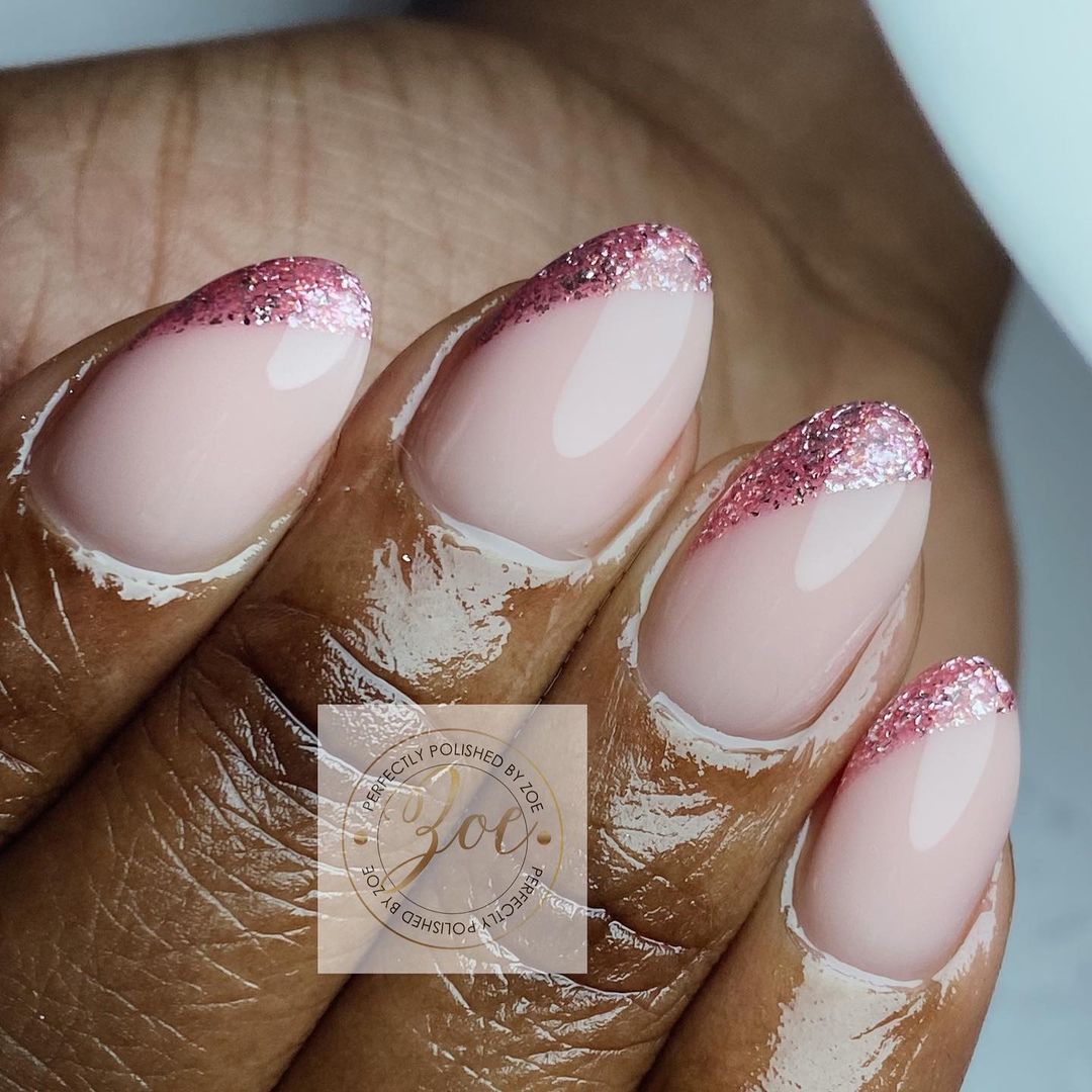 Rose Gold French Tip Nails