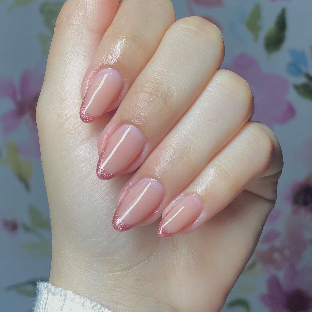 Rose Gold French Tip Nails