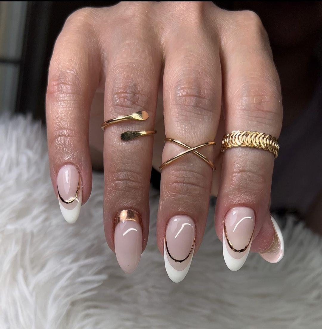 Rose Gold French Tip Nails