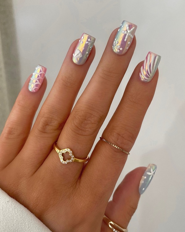 Summer nails square cover